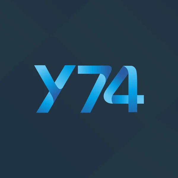 Lettera congiunta logo Y74 — Vettoriale Stock
