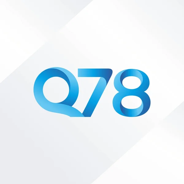 Q78 Lettera Congiunta Numeri Logo Vettoriale Illustrazione — Vettoriale Stock