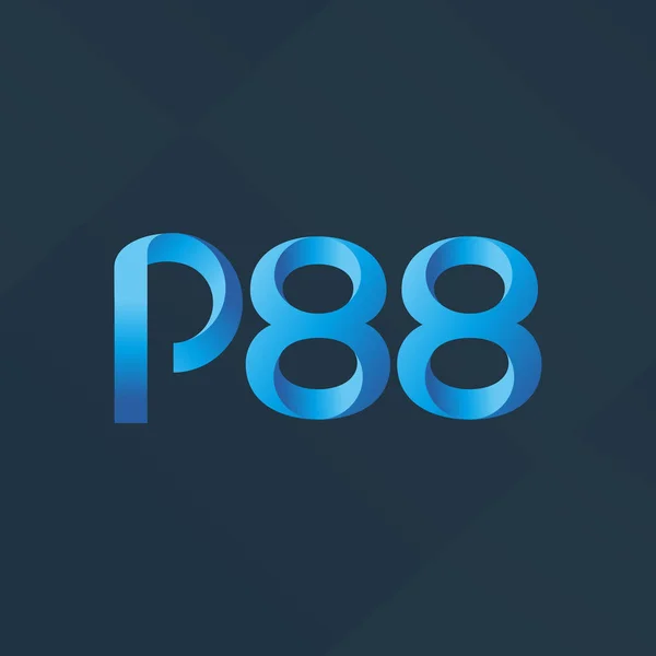 P88 Gemensamt Brev Och Antal Logotypen Vektorillustration — Stock vektor