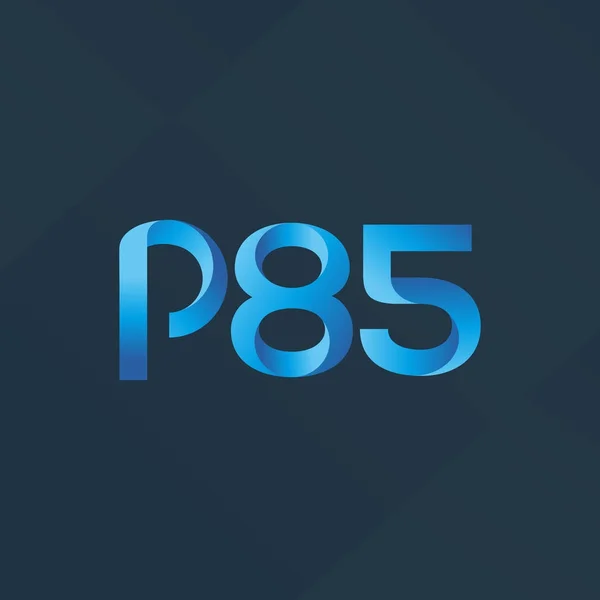 P85 Gemensamt Brev Och Antal Logotypen Vektorillustration — Stock vektor