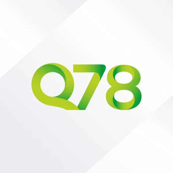 Q78 Lettera Congiunta Numeri Logo Vettoriale Illustrazione — Vettoriale Stock