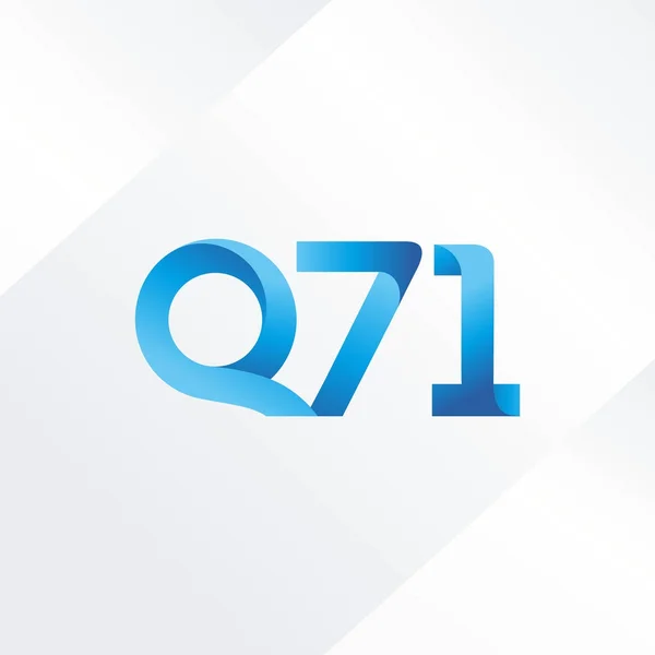 Q71 Lettera Congiunta Numeri Logo Vettoriale Illustrazione — Vettoriale Stock