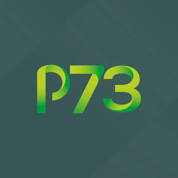 Κοινή Επιστολή P73 Και Αριθμούς Λογότυπο Διανυσματικά Εικονογράφηση — Διανυσματικό Αρχείο
