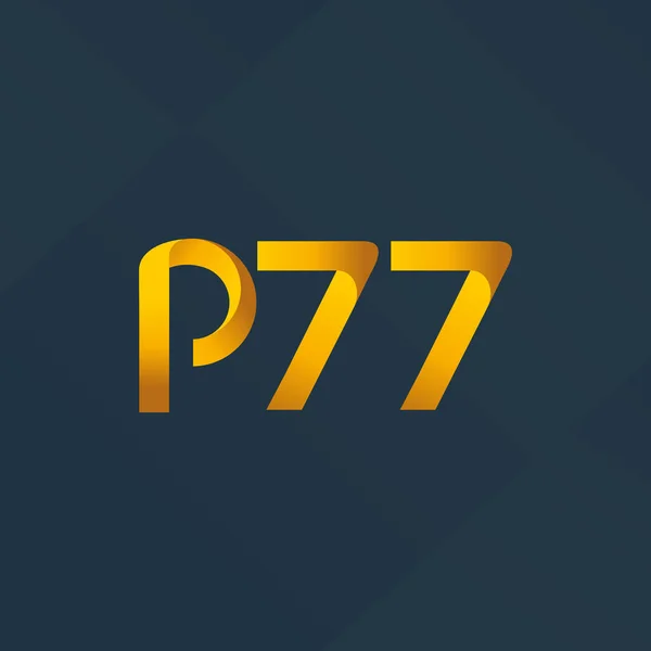 Κοινή Επιστολή P77 Και Αριθμός Λογότυπο Εικονογράφηση Διάνυσμα — Διανυσματικό Αρχείο