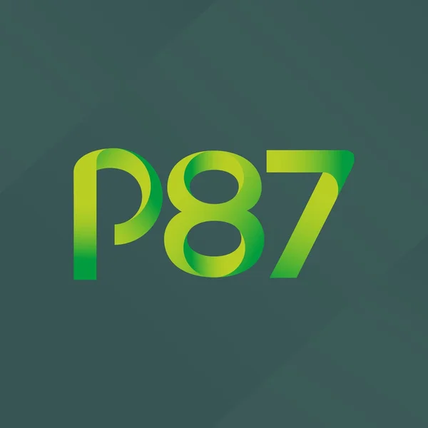 Κοινή Επιστολή P87 Και Αριθμούς Λογότυπο Διανυσματικά Εικονογράφηση — Διανυσματικό Αρχείο