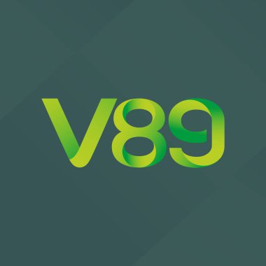 Modern V89 mektup ve dijital numara logo simge geometrik kurumsal kimlik, illüstrasyon vektör