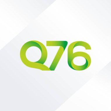 Q76 ortak mektup ve sayı logo vektör çizim