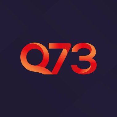 Q73 ortak mektup ve sayı logo vektör çizim