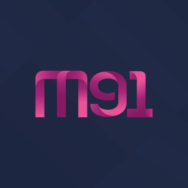 ortak mektup logo m 91 vektör çizim