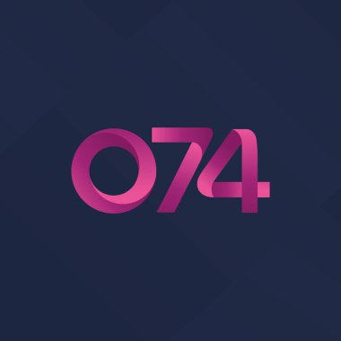 O74 ortak mektup ve sayı logo vektör çizim