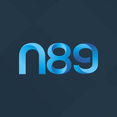 n89 ortak harf ve sayılar logo vektör çizim