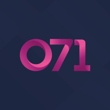 071 ortak mektup ve sayı logosu illüstrasyon vektör
