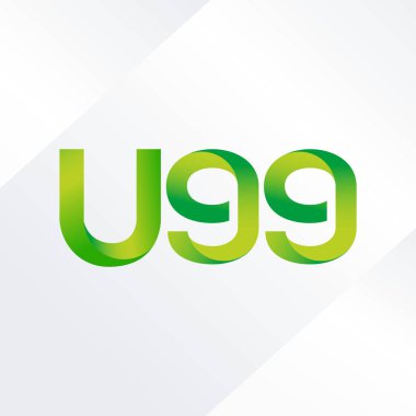 Modern U99 mektup ve dijital numara logo simge geometrik kurumsal kimlik, illüstrasyon vektör