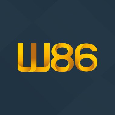 W86 ortak mektup logo, vektör çizim