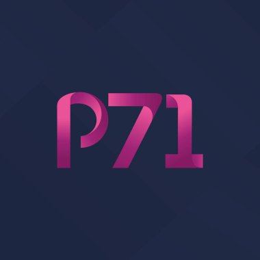 p71 ortak harf ve sayılar logo vektör çizim