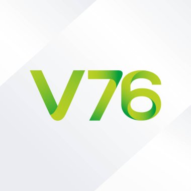 V76 mektup ve dijital numara logo simge