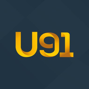 U91 mektup ve dijital numara logo simge