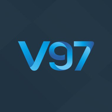 V97 ortak mektup logo, vektör çizim