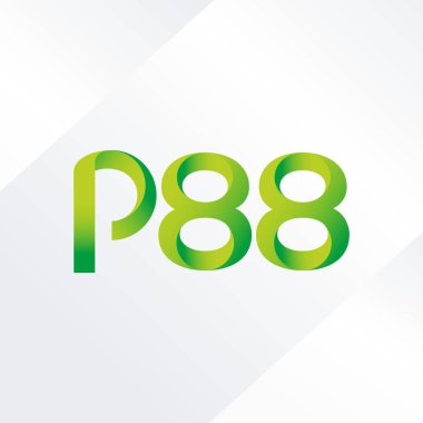 P88 ortak harf ve sayılar logo vektör çizim
