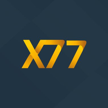 X77 mektup logo, vektör çizim ortak