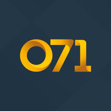 071 ortak mektup ve sayı logosu illüstrasyon vektör