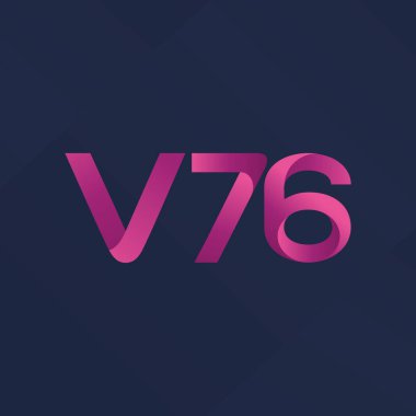 V76 mektup ve dijital numara logo simge