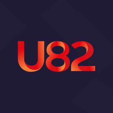 U82 mektup ve dijital numara logo simge