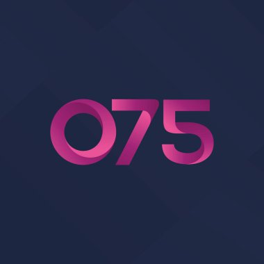 o75 ortak harf ve sayılar logo vektör çizim 