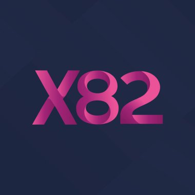 X82 mektup logo, vektör çizim ortak