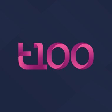 ortak mektup logo t 100 vektör çizim