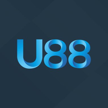 U88 mektup ve dijital numara logo simge