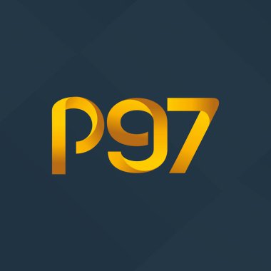 p97 ortak harf ve sayılar logo vektör çizim