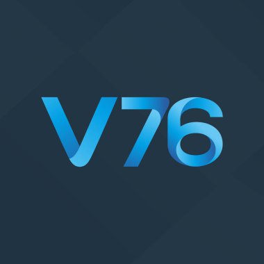 V76 mektup ve dijital numara logo simge