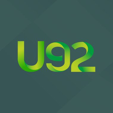 U92 mektup ve dijital numara logo simge