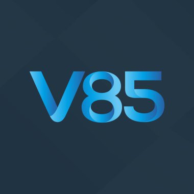 V85 mektup ve dijital numara logo simge
