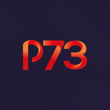 P73 ortak mektup ve sayı logo vektör çizim