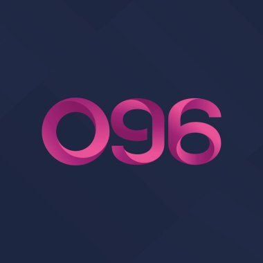 O96 ortak mektup ve sayı logo vektör çizim