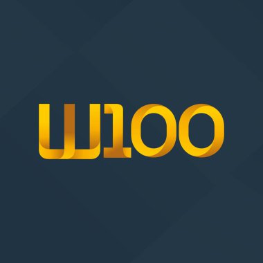 W100 ortak mektup logo, vektör çizim