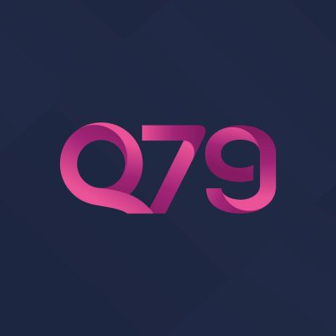 Q79 ortak mektup ve sayı logo vektör çizim