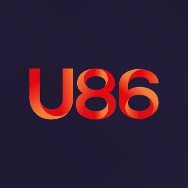 U86 mektup ve dijital numara logo simge