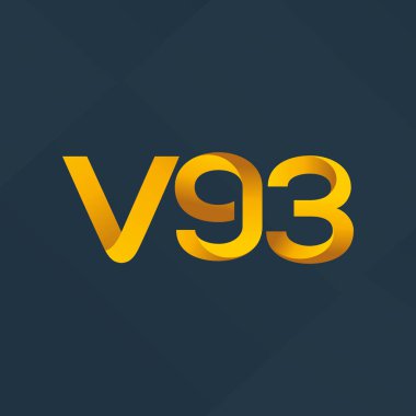 V93 ortak mektup logo, vektör çizim