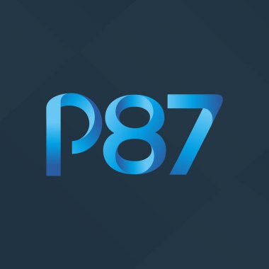 P87 ortak mektup ve sayı logo vektör çizim