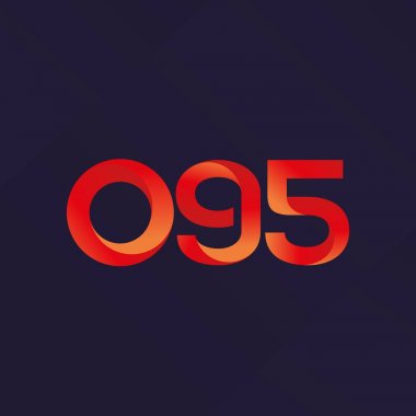 o95 ortak harf ve sayılar logo vektör çizim 
