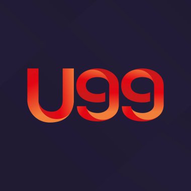 U99 mektup ve dijital numara logo simge