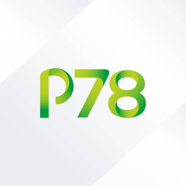 p78 ortak harf ve sayılar logo vektör çizim