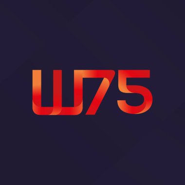 W75 ortak mektup logo, vektör çizim