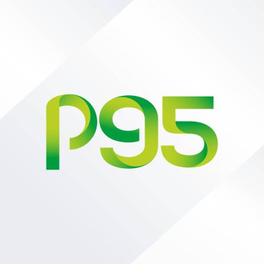 Maskesini P95 ortak mektup ve sayı logo vektör çizim