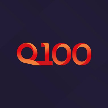 Q100 ortak mektup ve sayı logo vektör çizim