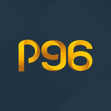 p96 ortak harf ve sayılar logo vektör çizim 