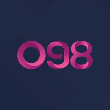 O98 ortak mektup ve sayı logo vektör çizim